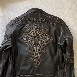 Affliction Men's Black Bomber Jacket
